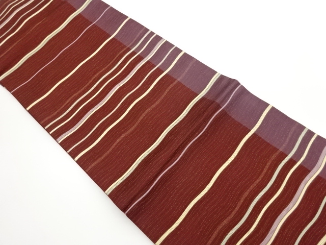JAPANESE KIMONO / NAGOYA OBI / KINTOSHI / WOVEN WAVY STRIPE